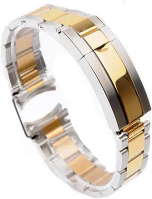 Rolex 20MM Solid Two Tone Gold Stainless Steel for Submariner, GMT-MASTER Watch Band Bracelet Strap With Logo