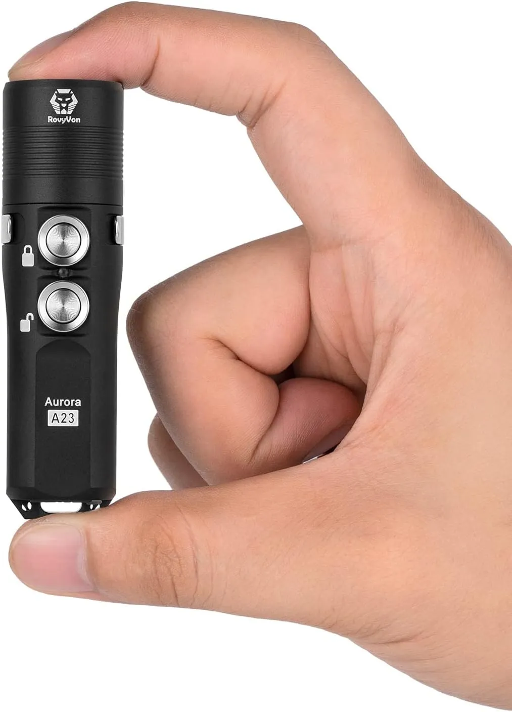 RovyVon Aurora A23 1000 Lumens EDC Flashlight, USB C Rechargeable High Lumens Flashlight, IPX8 Waterproof Compact Pocket Flashlight with Magnetic Two-Way Clip Included (Black)