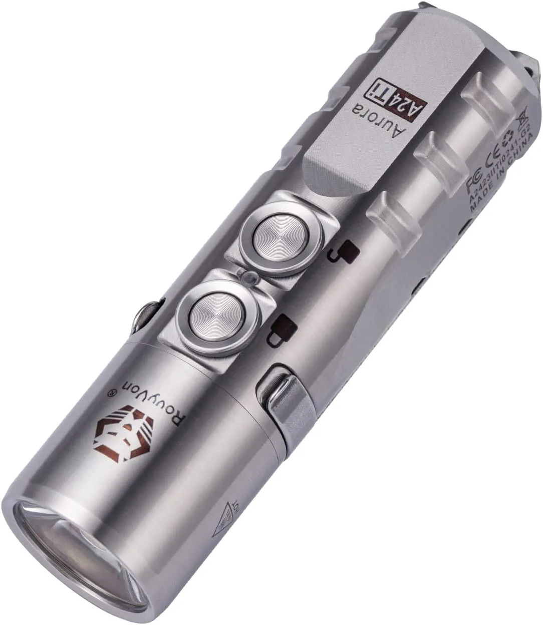 RovyVon Aurora A24 G2 Titanium LED Flashlight,1000 Lumen Pocket Flashlight with Lockout Mode,Rechargeable EDC Flahlight,7 Modes,Water Resistant for Everyday Carry, Hiking, Camping