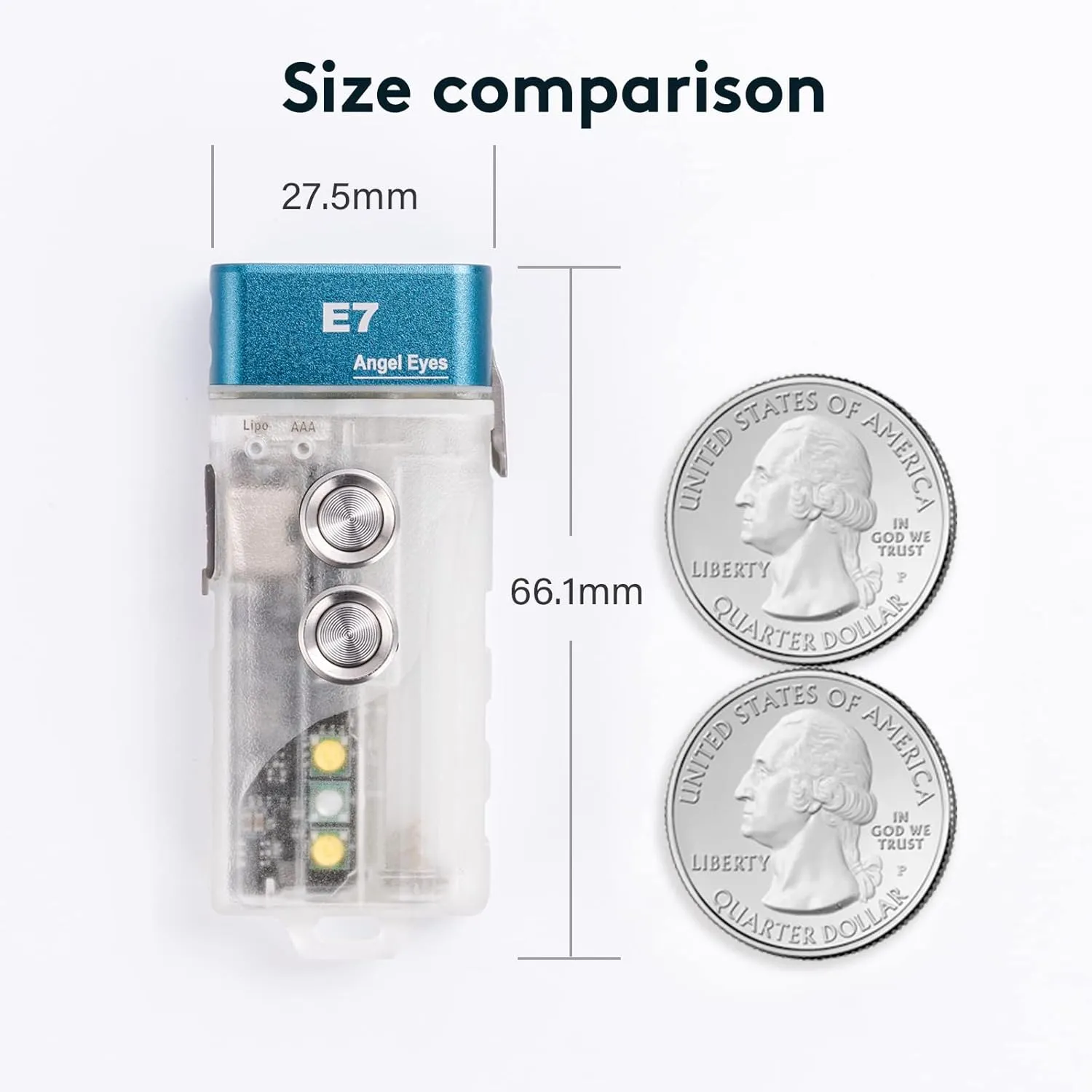 RovyVon E7U Keychain Flashlight USB C Rechargeable Flashlights Glow in The Dark Dual Power with Sidelight 700 lumens with Lockout Mode, Waterproof for Everyday Carry, Camping, Hiking, Emergency