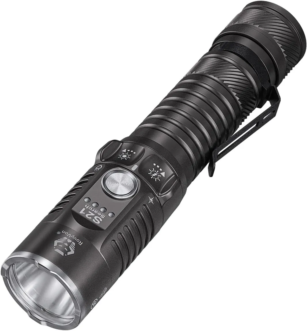 RovyVon S21 High Lumen EDC Flashlight, 3000 Lumens and 400 Meters Long Throw Searchlight with Easy Use Mechanical Ratary Switch, Magnetic Base, IP68 Waterproof
