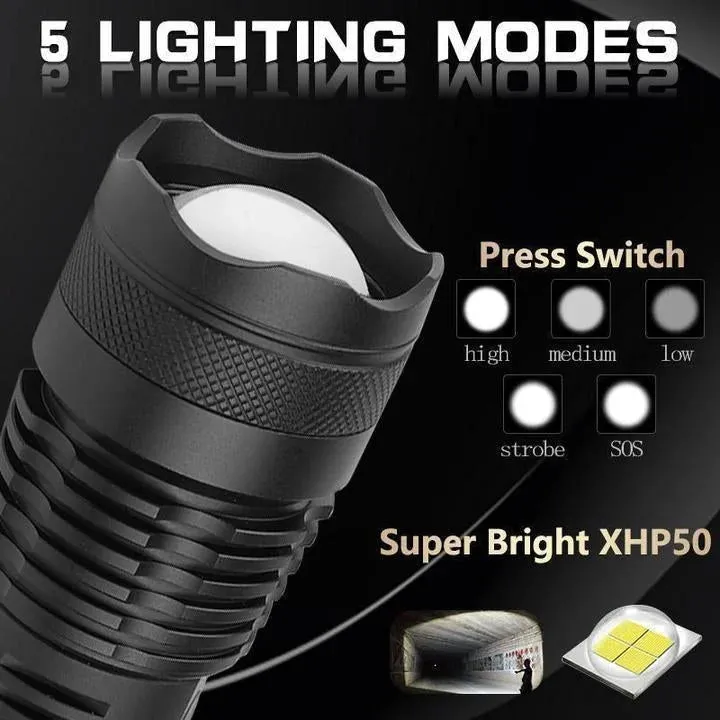 RoyaleGlow 90000 Lumens Xhp50.2 Most Powerful Flashlight