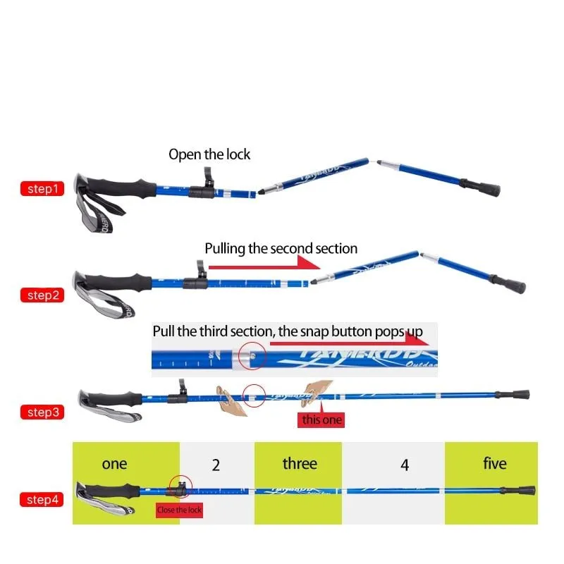 Royaleva Adjustable Trekking Poles | Folding Telescopic Poles