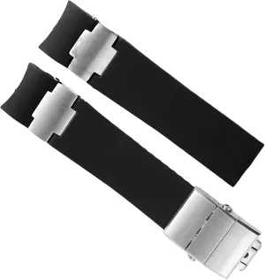 Rubber Watch Band For Ulysse Nardin 263 DIVER Curved End strap Waterproof Bracelets