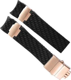Rubber Watch Band For Ulysse Nardin 263 DIVER Curved End strap Waterproof Bracelets