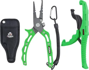 RUNCL Fishing Plier & Fish Lip Gripper Kit, Multi-Function Fishing Tools for Men, Premium Saltwater & Freshwater Fishing Gear, Ultimate Fishing Remover Extractor, Ideal Fishing Gifts for Men