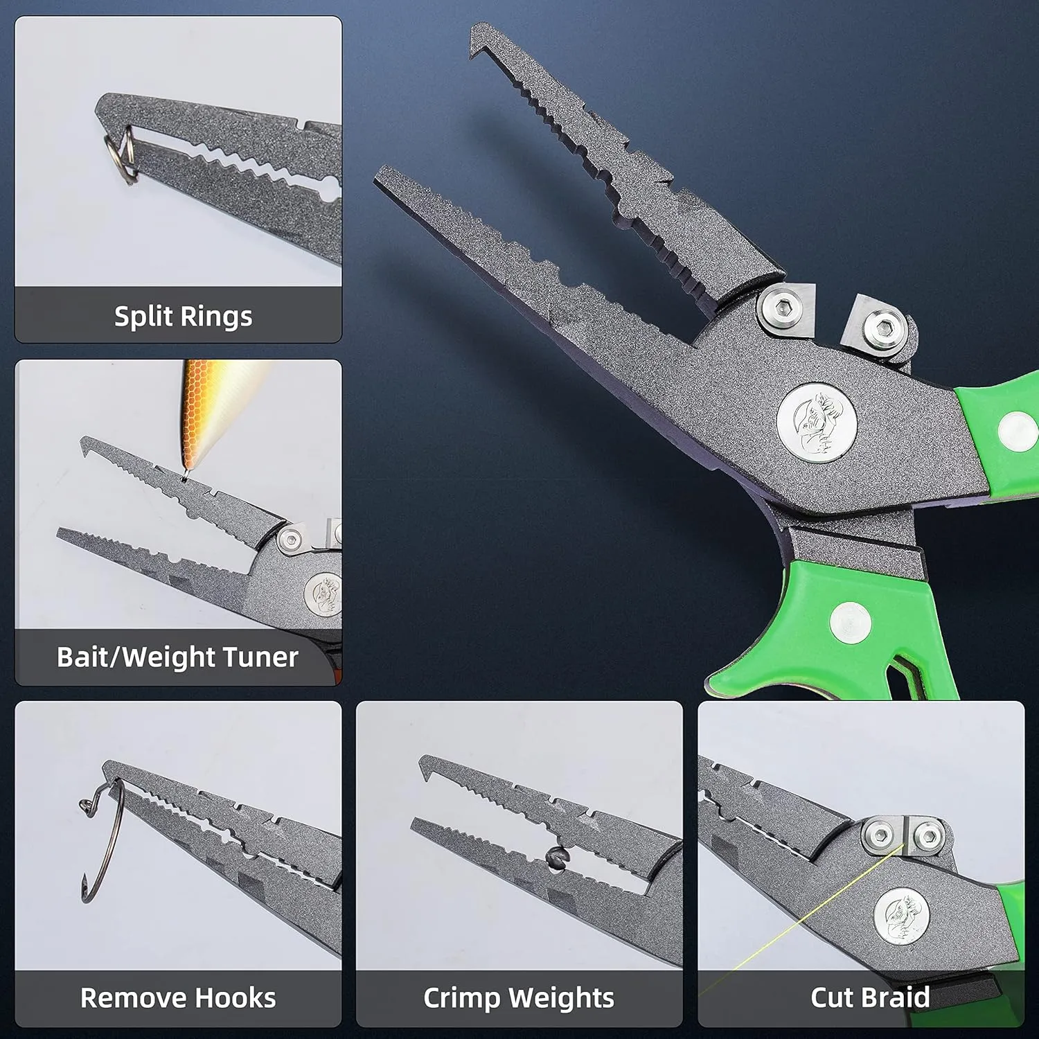 RUNCL Fishing Plier & Fish Lip Gripper Kit, Multi-Function Fishing Tools for Men, Premium Saltwater & Freshwater Fishing Gear, Ultimate Fishing Remover Extractor, Ideal Fishing Gifts for Men