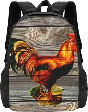 Rustic Country Rooster-1 Lightweight Packable Backpack Travel Casual Large Capacity Daypack Foldable Backpack For Men Women