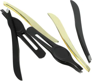 SAFIGLE 3 Sets Ergonomic Eyebrow Tweezer Eyebrow Plucker Clip Brow Kit Mini Tweezer for Travel