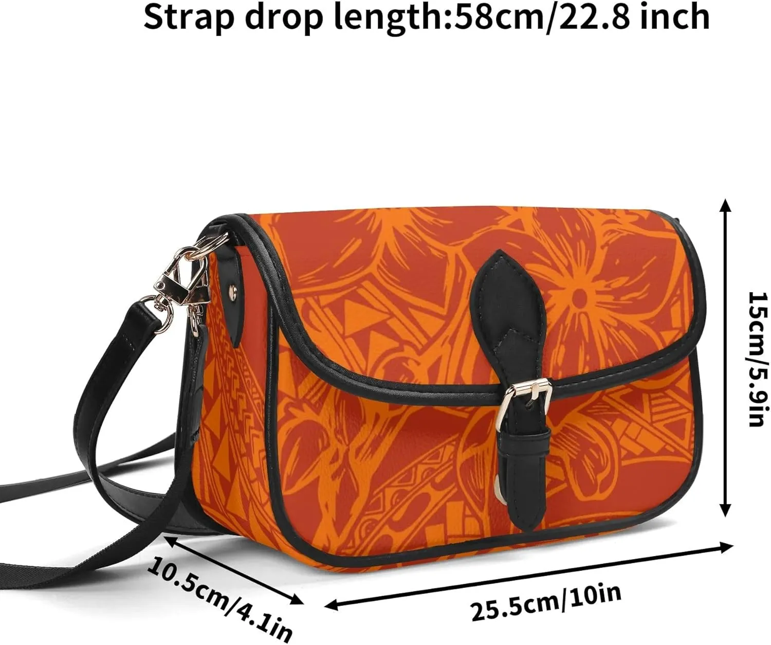 Samoa Hawaiian Tribal Design Floral Print Custom Crossbody Bag Polynesian Custom Women'S Crossbody Small Square Bag