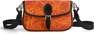 Samoa Hawaiian Tribal Design Floral Print Custom Crossbody Bag Polynesian Custom Women'S Crossbody Small Square Bag