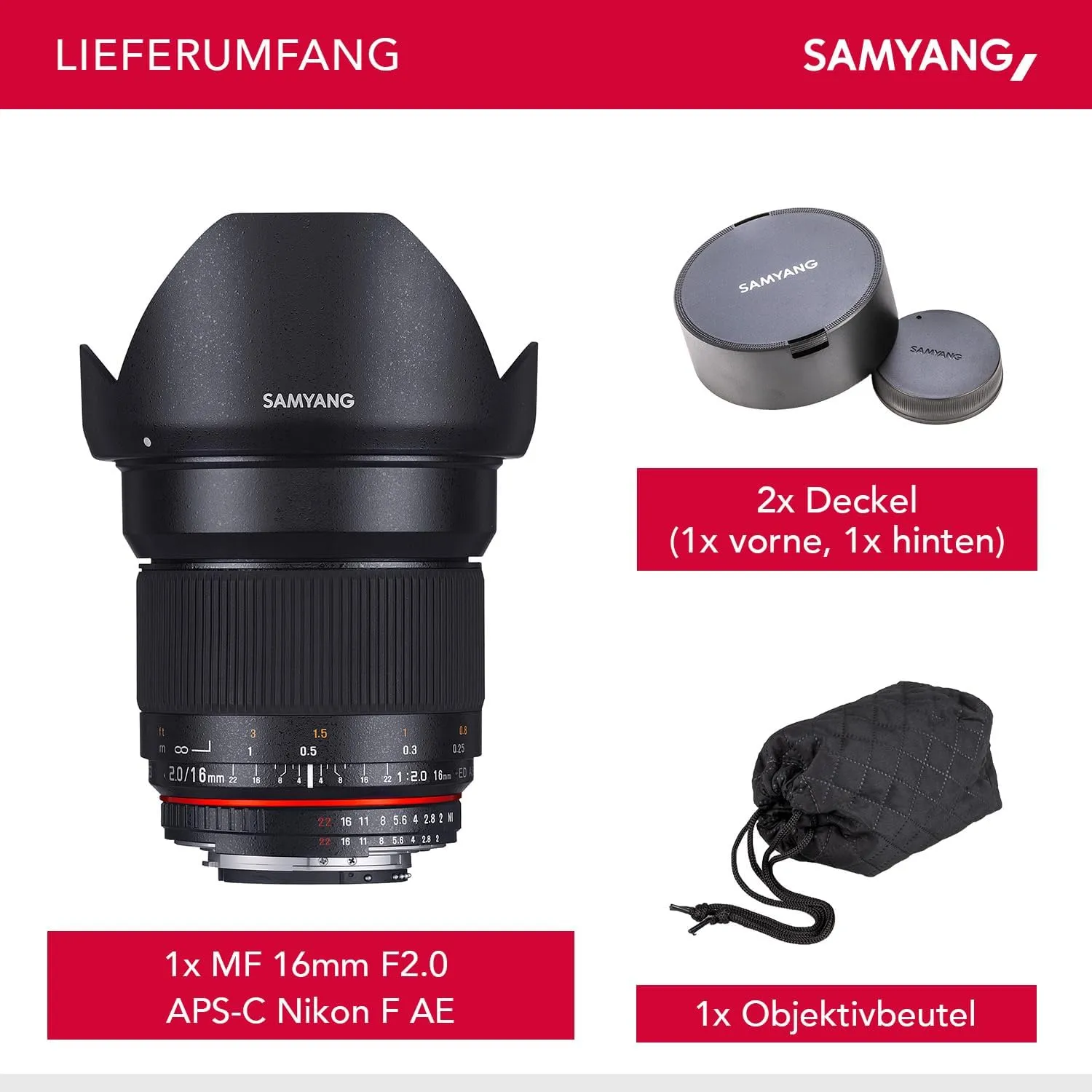 Samyang 16mm/F 2.0 ED AS UMC CS Lenses