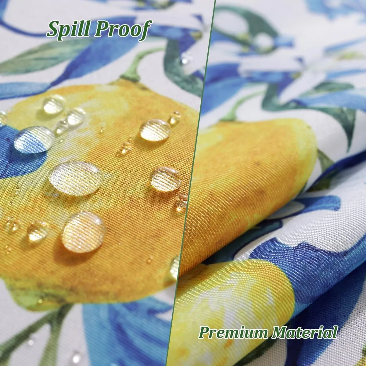 SASTYBALE Lemon Outdoor Tablecloth with Umbrella Hole and Zipper Rectangle 60x102 Inch Stain Resistant Lemons Zippered Table Cloth, Vintage Table Cover for Summer/Picnic/Patio/Banquet/Camping, Blue