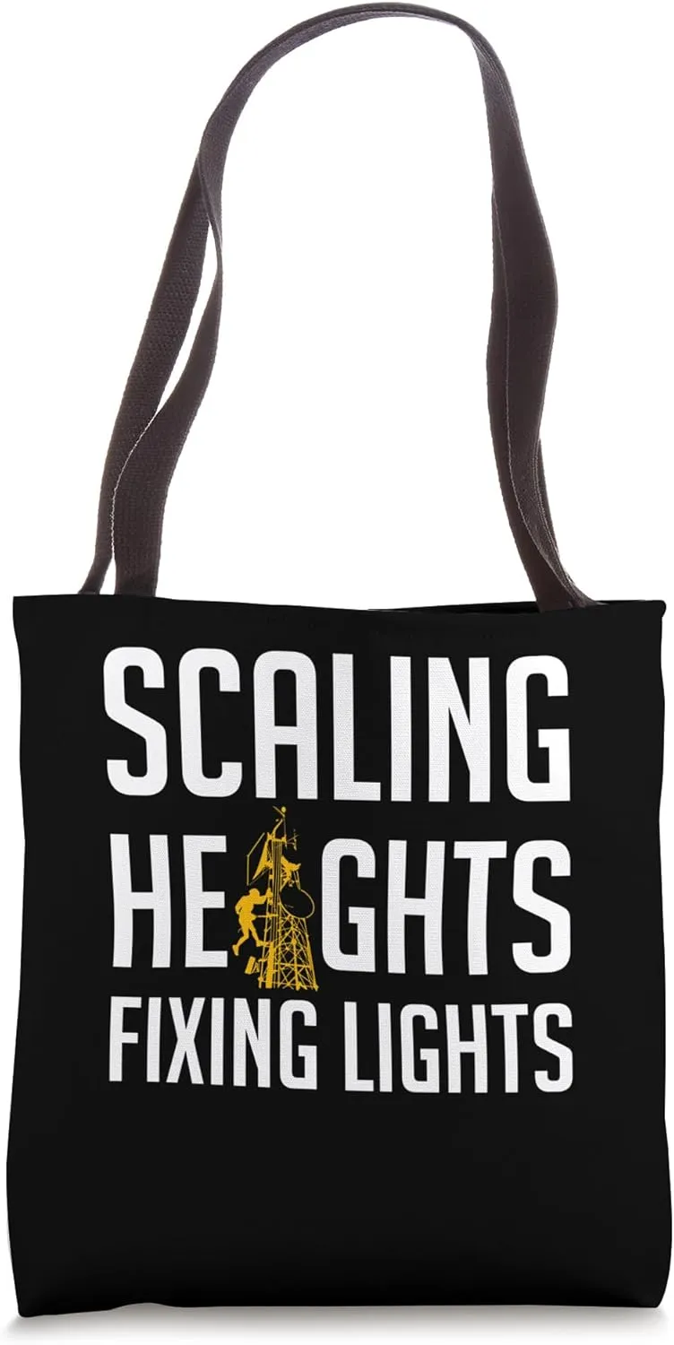 Scaling Heights Fixing Lights Tower Climber Tote Bag
