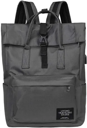 School bags backpacks roll-up campus backpacks for men and women 16-inch computer bags large backpacks-Dark gray_16 inch