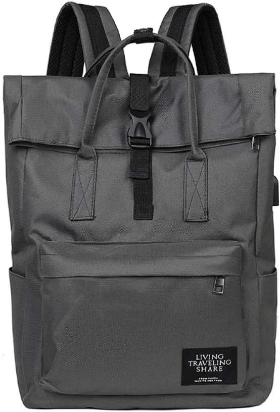 School bags backpacks roll-up campus backpacks for men and women 16-inch computer bags large backpacks-Dark gray_16 inch