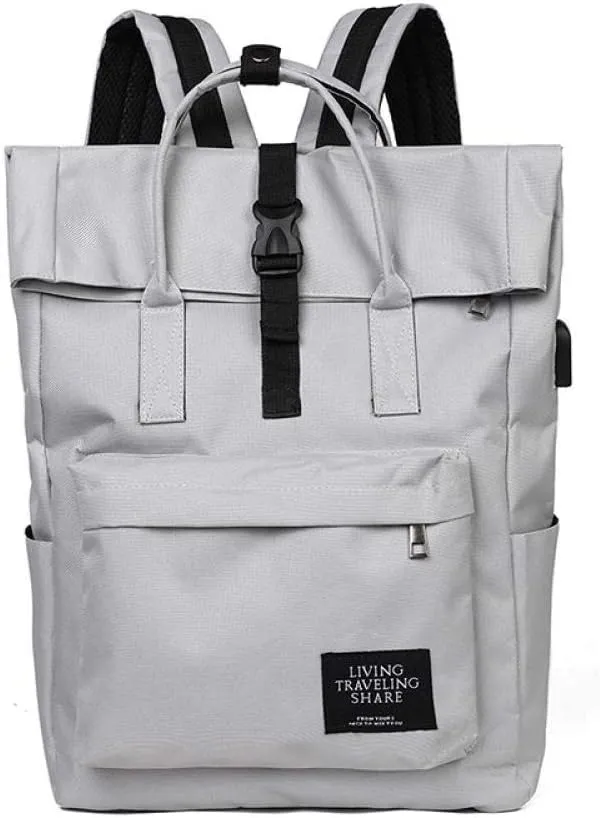 School bags backpacks roll-up campus backpacks for men and women 16-inch computer bags large backpacks-Dark gray_16 inch