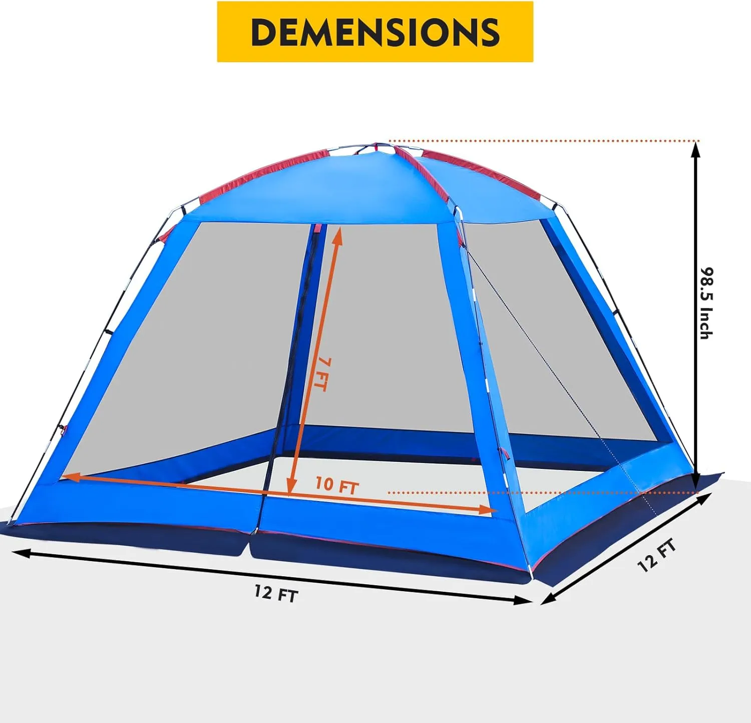 Screened Camping Tent Weatherproof Camping Canopy Camping Tent Screen Shelter Gazebos for Patios Outdoor Activities