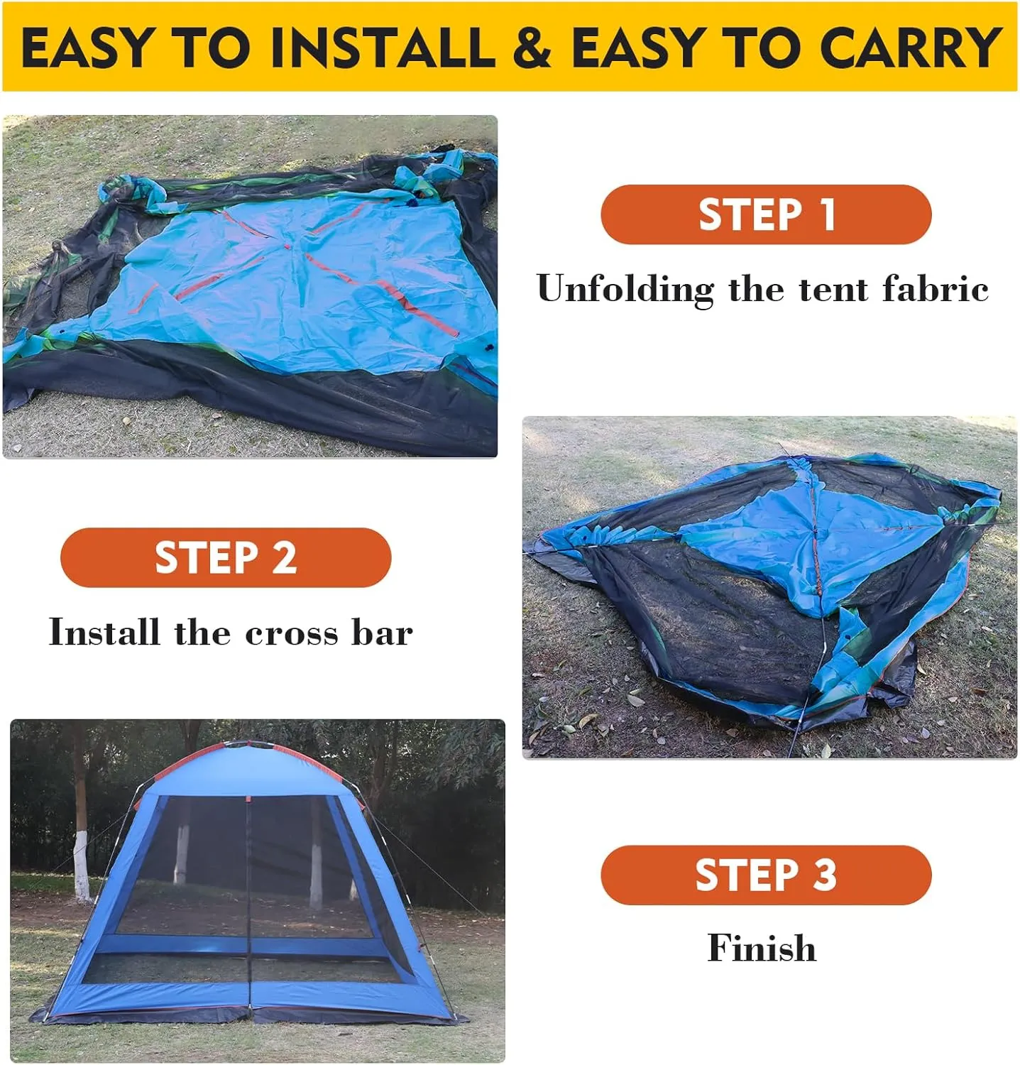 Screened Camping Tent Weatherproof Camping Canopy Camping Tent Screen Shelter Gazebos for Patios Outdoor Activities