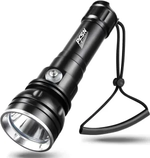 Scuba Dive Light Diving Flashlight High Lumens Underwater Flashlight 150m Waterproof, 400m Long Throw Beam Diving Light, Best Rechargeable Dive Torch for Diver Snorkeling, Caving