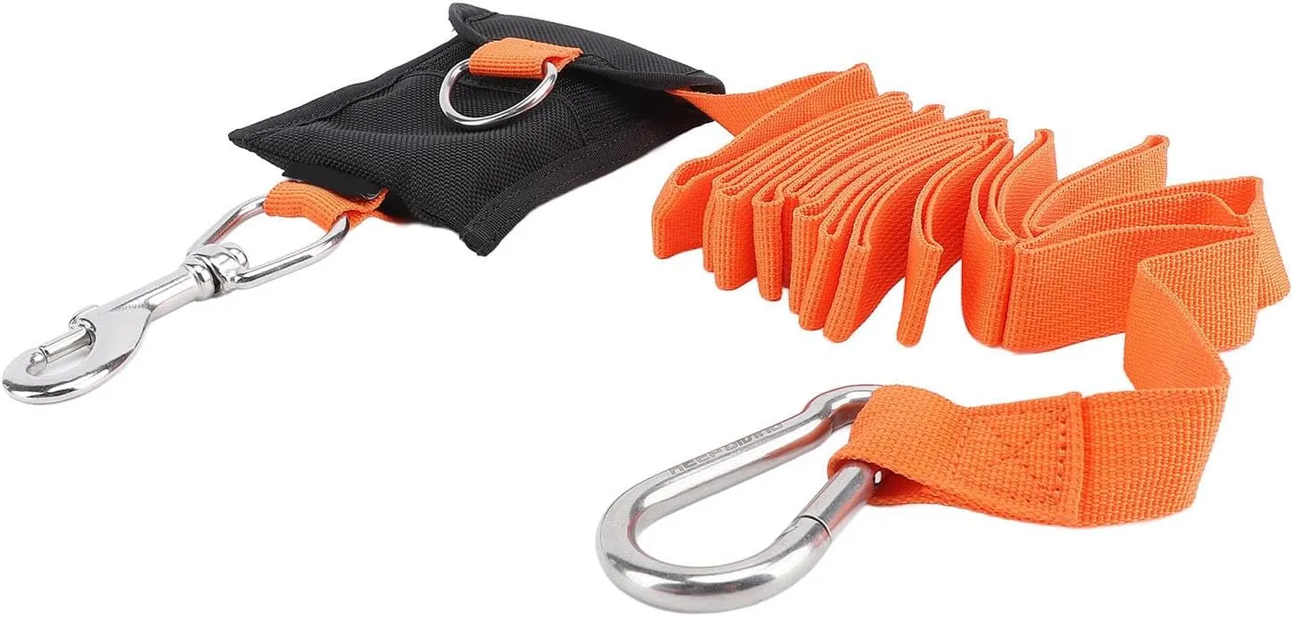 Scuba Diving Lanyard,Nylon 2.6M BCD Side Mount Anti Lost Strap Underwater Safety Rope Stainless Steel Buckle for Divers Snorkelers D Ring Fastening Marine Grade Equipment