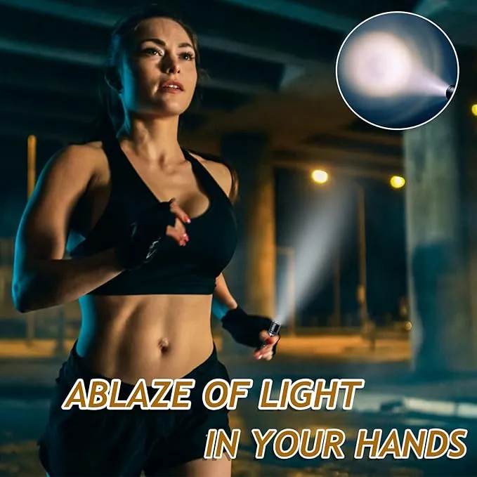 SdeNow Mini Flashlight Keychain with Micro USB Rechargeable Tiny Flashlight Brightness can Achieve up to 200 lumens for EDC Torch