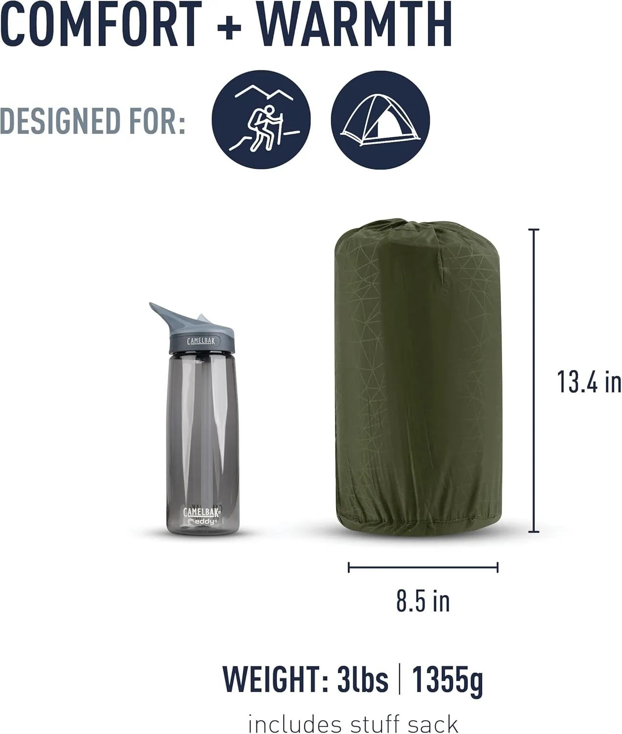 Sea to Summit Camp Plus Self-Inflating Foam Sleeping Mat for Camping, Rectangular - Large (79 x 25 x 3 inches)