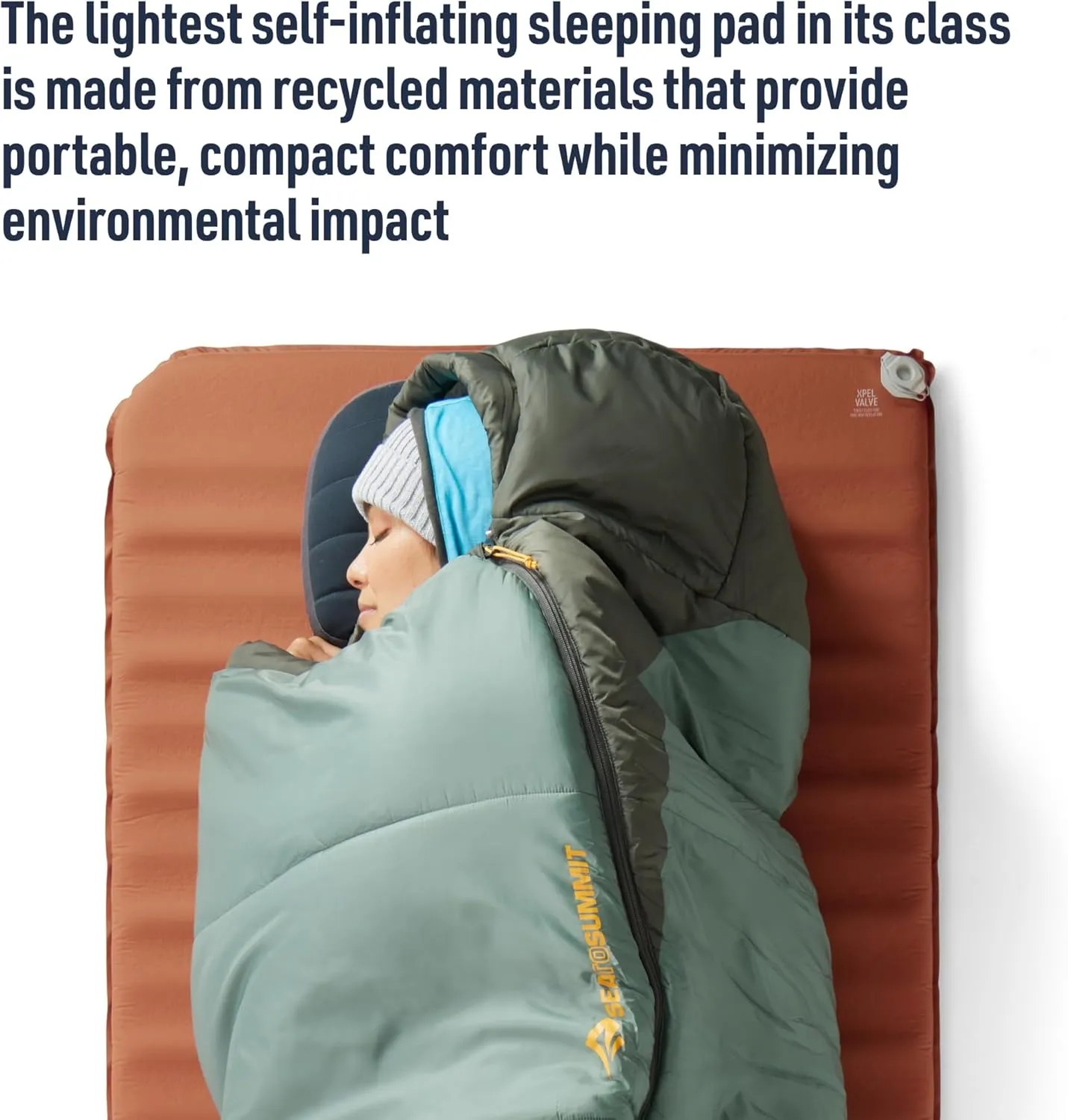 Sea to Summit Pursuit Self-Inflating Sleeping Mat for Camping and Backpacking, Rectangular - Large/Wide (78 x 30 x 3 inches)