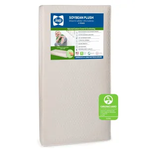 Sealy Baby Soybean Plush Breathable Crib Mattress plus Toddler Bed Fit, Lightweight and Non Toxic, Premium Extra Firm Foam, GREENGUARD Gold Certified, Safety & Quality Tested, Made in USA, 52"X28"