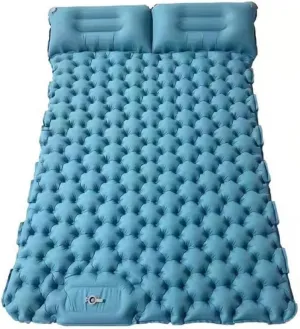 Self Inflating Sleeping Pad for Camping, Double Self-Inflating Camping Mat 2 Person, Inflatable Backpacking Camping Pads for Sleeping, Roll Up Sleeping Mat, Hiking Essentials (Peakcock Blue)