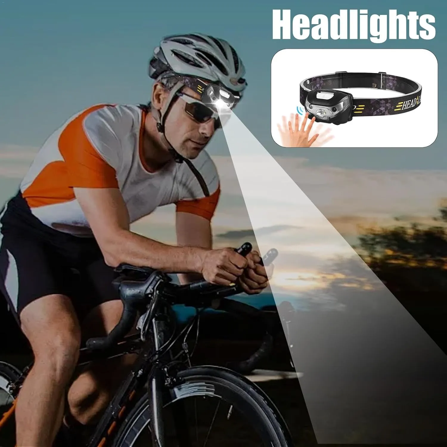 Sensor Headlight | Waterproof Headlight Flashlight - Waterproof Charging Headlight, Bright Headlights, Portable Multifunctional Camping Accessories for Hiking