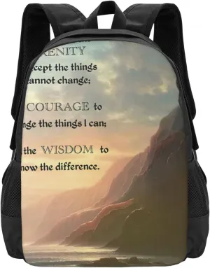 Serenity Prayer On Beach Lightweight Packable Backpack Travel Casual Large Capacity Daypack Foldable Backpack For Men Women
