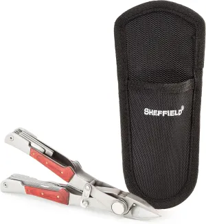 Sheffield 12704 Dual Head 15-In-1 Multi Tool, Perfect Camping Gadgets for Backpacking, EDC, hiking survival kit & more