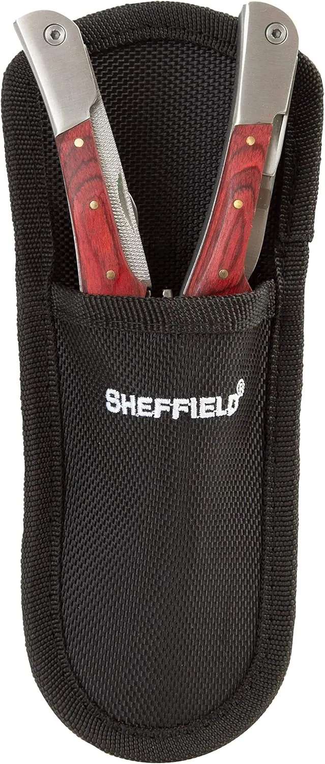 Sheffield 12704 Dual Head 15-In-1 Multi Tool, Perfect Camping Gadgets for Backpacking, EDC, hiking survival kit & more