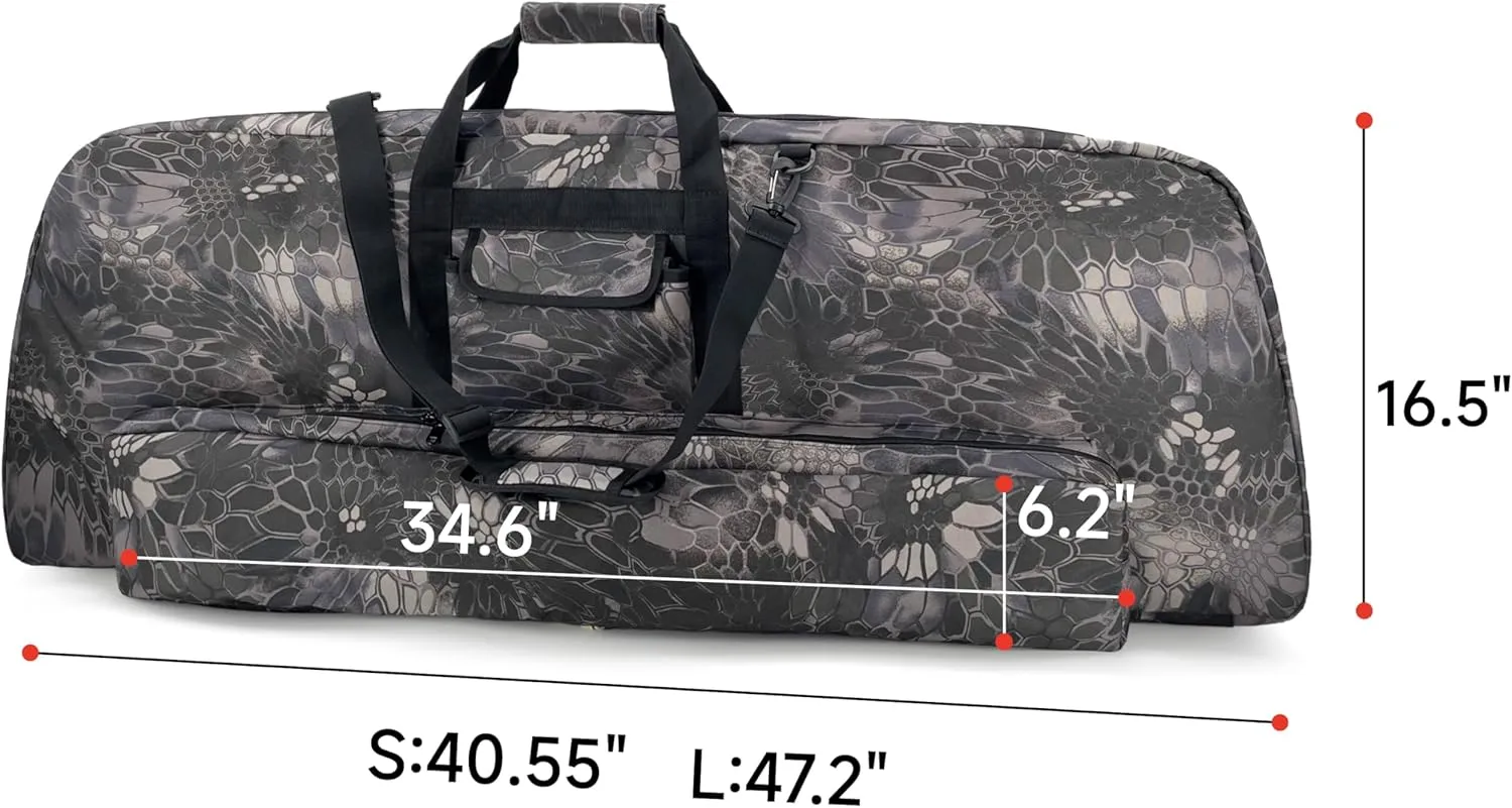 Silfrae Compound Bow Case Soft Bow Case Compound Bow Carry Bag with Arrow Pocket