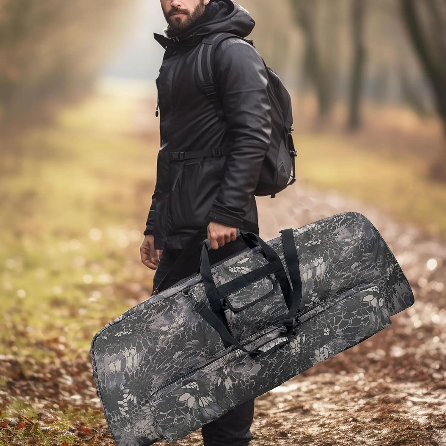 Silfrae Compound Bow Case Soft Bow Case Compound Bow Carry Bag with Arrow Pocket