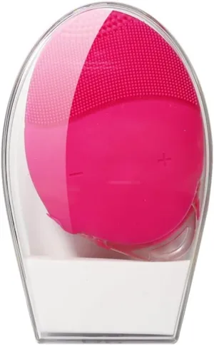 Silicone Face Exfoliator, Facial Cleansing Brush, Multi-Frequency Control Compact Versatile Seamless Design, for Exfoliating, Massaging Deep Cleansing,Red
