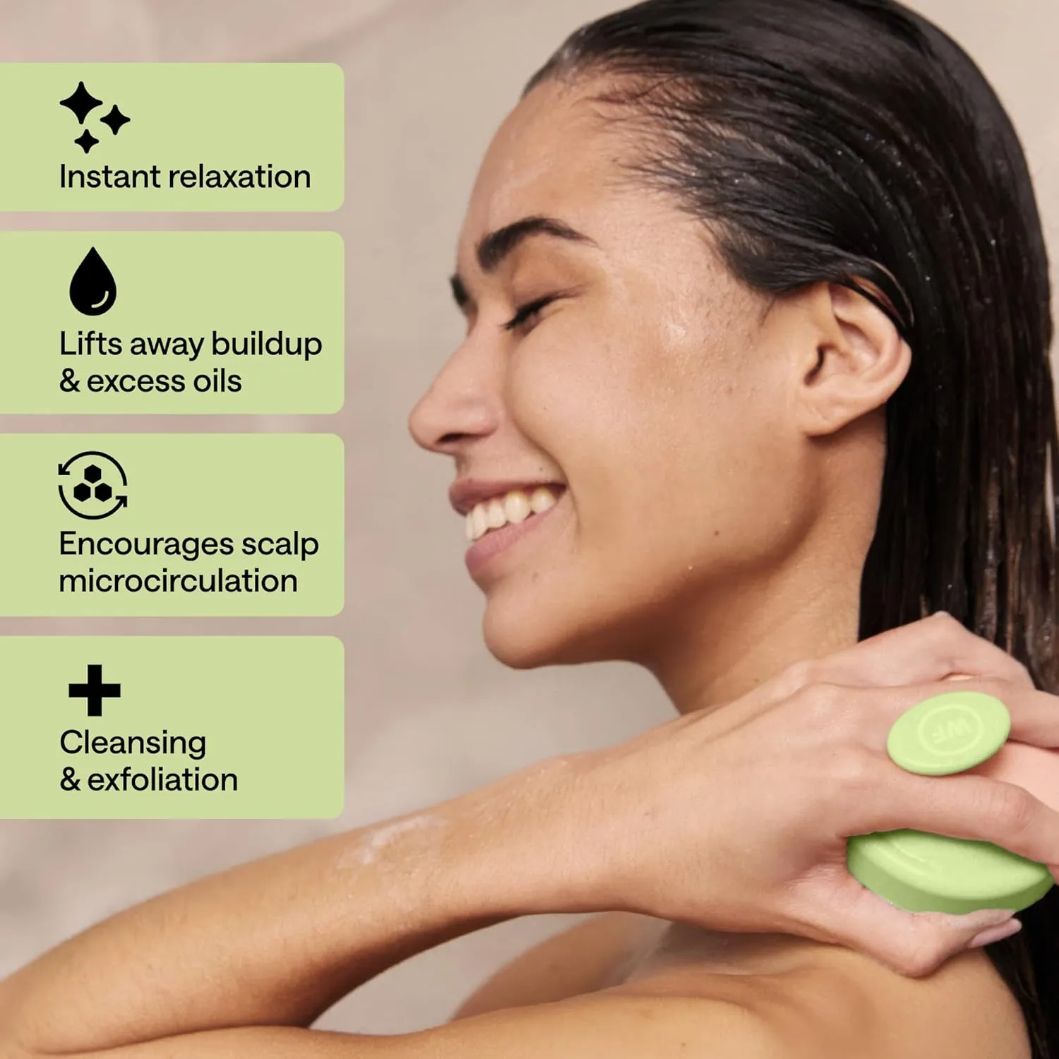 Silicone Scalp Scrubber for Shower – Shampoo Brush Scalp Massager for Hair Growth for Men, Women – Head Massager for Hair Growth – Alternative to Shampoo Comb – 2 Heads (Green)