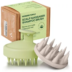 Silicone Scalp Scrubber for Shower – Shampoo Brush Scalp Massager for Hair Growth for Men, Women – Head Massager for Hair Growth – Alternative to Shampoo Comb – 2 Heads (Green)