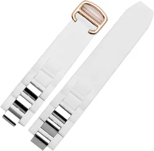 Silicone watchbands For cartier 21st century convex waterproof watch srap accessories 20 * 10mm