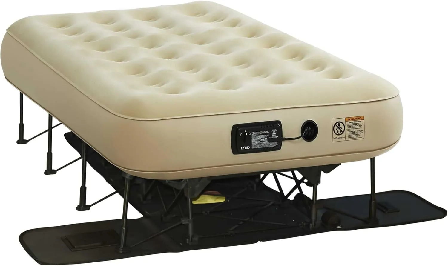 Simpli Comfy EZ Bed Twin Self-Inflating Air Mattress with Built-in Frame, Pump and Wheeled Case, Blow Up Inflatable Air Bed Perfect for Home, Guests, Travel, Vacation, Camping