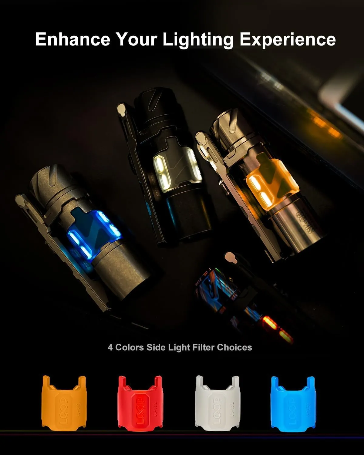 SK03 EDC Flashlight Rechargeable 1000 High Lumens, LED Pocket Flashlight with Clip, Supports Fast Charging IP65 Waterproof, Side Light, 10 Modes Mini Flashlight for Camping, Outdoor