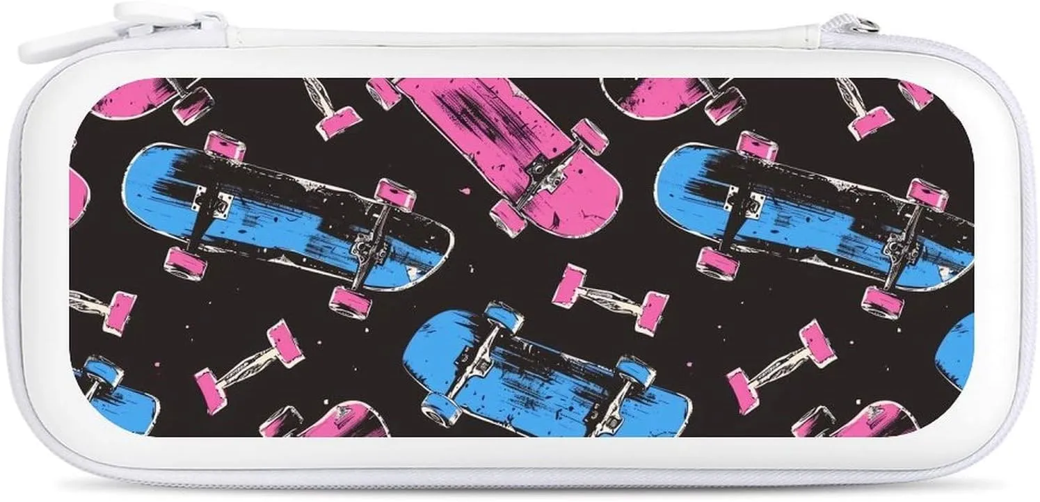 Skateboard Collection Hard Shell Travel Case with Rope 15 Game Card Pockets Compatible with Switch Protective