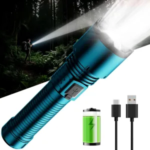 SKYFIRE LED Flashlight EDC,Powerful Rechargeable Flashlights High Lumens 5000.00lm,Waterproof Handheld Flashlights for Outdoor,Home,Emergency,Camping|Father Day Gifts