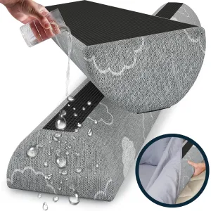 Sleepah Bed Bumpers for Toddlers Memory Foam Rail - Waterproof Washable Dual Sided Non-Slip Soft Cover - Safety Guard Noodle Long Pillow Pads for King Queen Full Twin Beds (1 Pack)