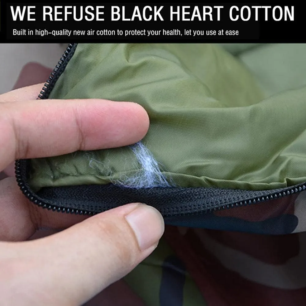 Sleeping Bag for Adults, Envelope Compact Outdoor Sleeping Bags, with Compression Sack, for Adults & Kids -Indoor & Outdoor, Camping, Backpacking, Hiking-1kg_Green Camouflage Super