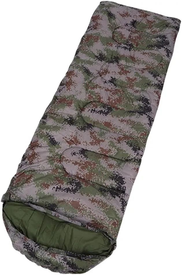 Sleeping Bag for Adults, Envelope Compact Outdoor Sleeping Bags, with Compression Sack, for Adults & Kids -Indoor & Outdoor, Camping, Backpacking, Hiking-1kg_Green Camouflage Super