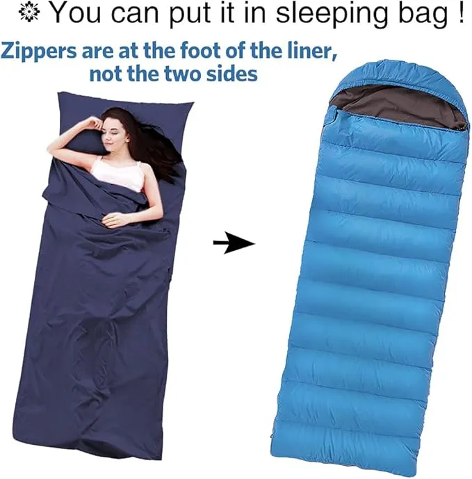 Sleeping Bag Liner Ultralight Travel Sheet Dirt-Proof Travel Camping Sheet Sleeping Sheet Hotel Sheet for Outdoor Travel Hiking Hotels Picnics