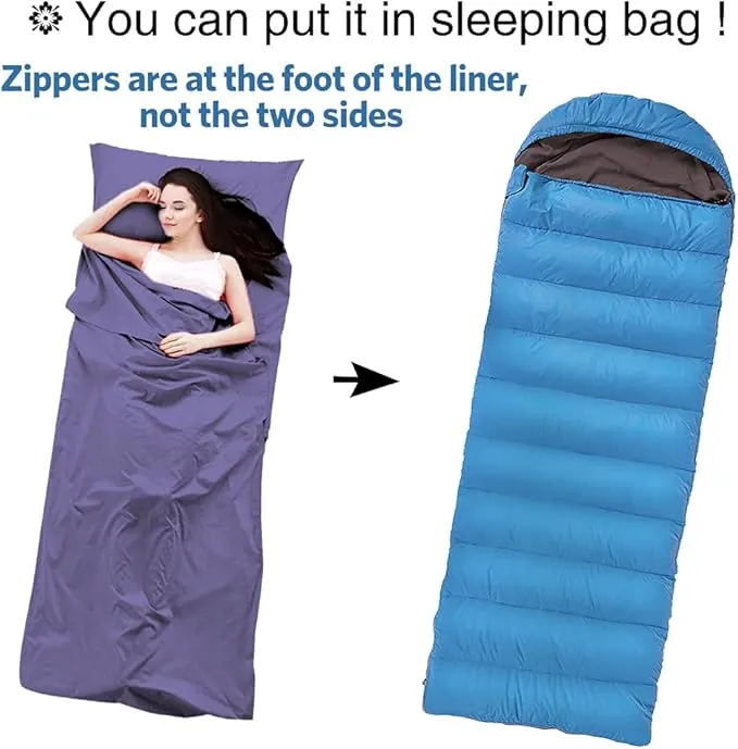 Sleeping Bag Liner Ultralight Travel Sheet Dirt-Proof Travel Camping Sheet Sleeping Sheet Hotel Sheet for Outdoor Travel Hiking Hotels Picnics