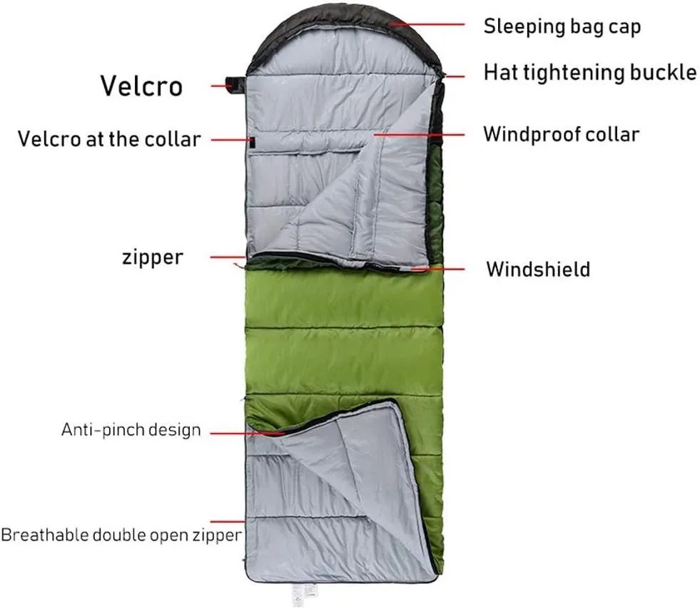 Sleeping Bag -Weather Lightweight, Portable, Waterproof Sleeping Bag with Compression Sack for Adults & Kids - Indoor & Outdoor Camping, Backpacking